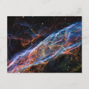 Veil Nebula Supernova Remnants Hubble Telescope Holiday Postcard