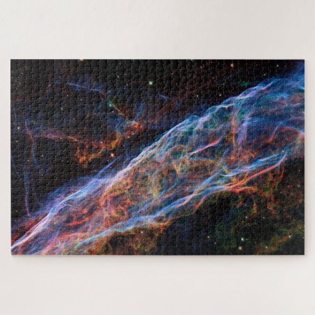 Veil Nebula Supernova Remnants Hubble Telescope Jigsaw Puzzle (Horizontal)