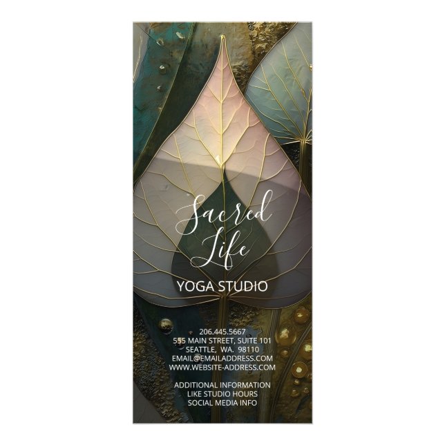 Veil of Leaves | botanical Design Rack Card (Back)