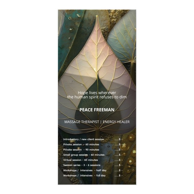 Veil of Leaves | botanical Design Rack Card (Front)