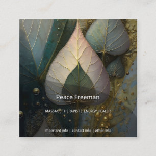 Veil of Leaves botanical Design Square Business Card
