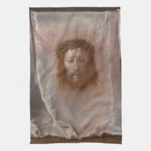 Veil of Veronica - Domenico Fetti Fine Art Tea Towel