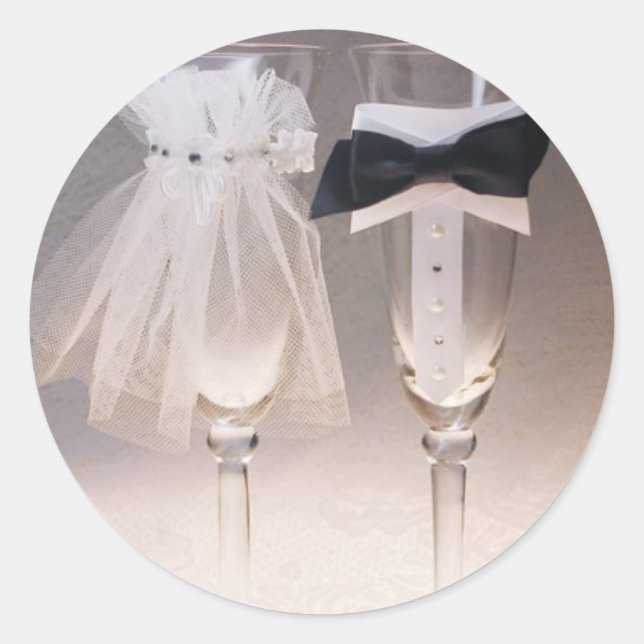 VEIL/TUX BRIDAL FLUTES STICKER (Front)