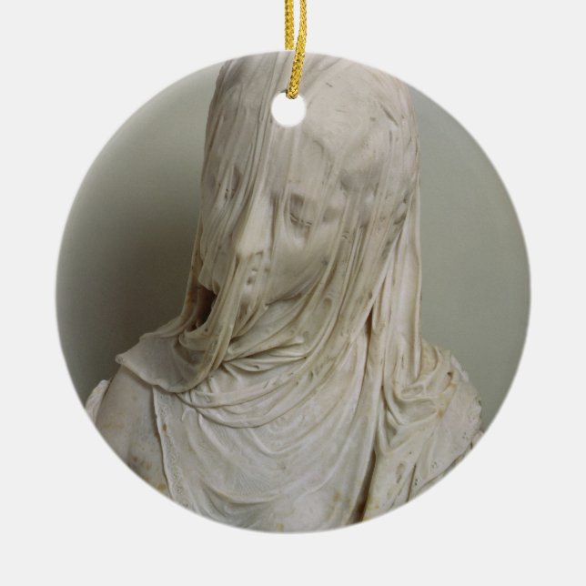 Veiled Girl (marble) Ceramic Tree Decoration (Front)