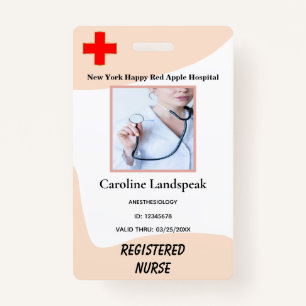 Veiled Rose Employee Photo Logo for Hospital Nurse ID Badge