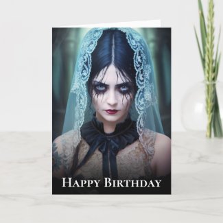 Veiled Tears of Mourning Birthday Card