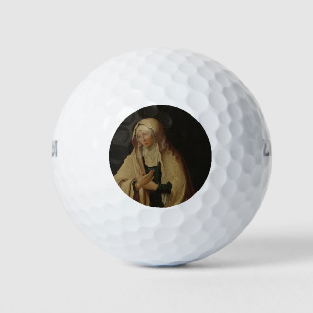 Veiled Virgin Mary (by Lucas van Leyden) Golf Balls (Front)