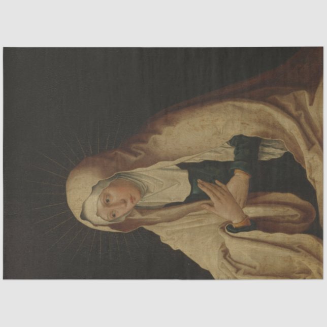 Veiled Virgin Mary (by Lucas van Leyden) Tissue Paper (Front)