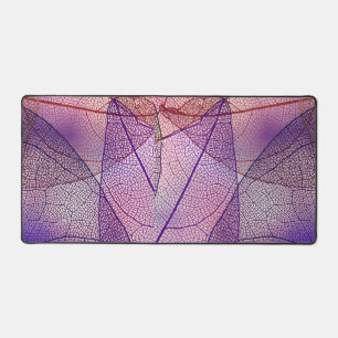 Vein Whispers Ethereal Leaf Patterns Desk Mat