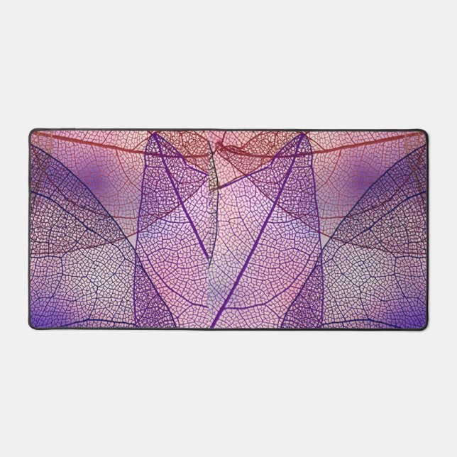 Vein Whispers Ethereal Leaf Patterns  Desk Mat (Front)