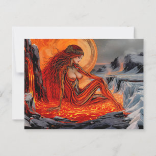 “Veins of the Volcano” – Volcanic Woman Portrait Postcard