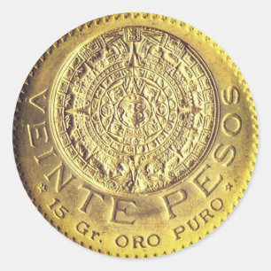 Veinte pesos Mexicanos de oro puro sticker