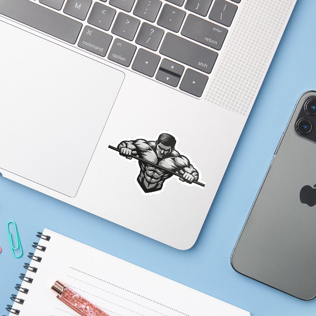 Veiny Hand Sticker Dumbbell Power  Hardcore Fit (Laptop w/ iPhone)