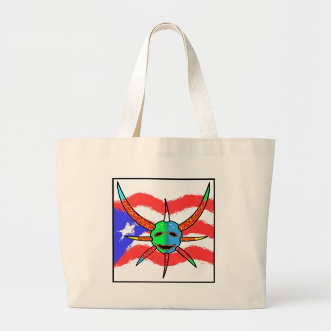 vejigante mask large tote bag (Front)