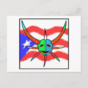 vejigante mask postcard