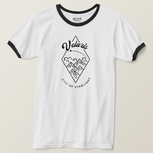Velaris Vintage Oversized Ringer T-Shirt (Design Front)