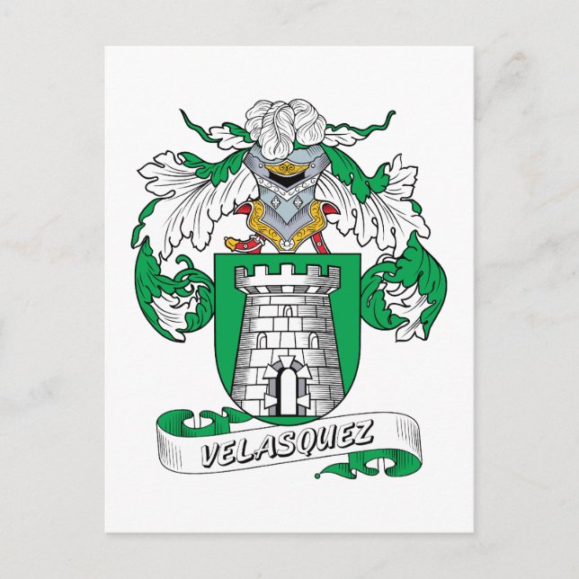 Velasquez Family Crest Postcard (Front)