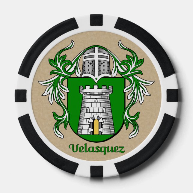 Velasquez Heraldic Arms Poker Chips (Front)