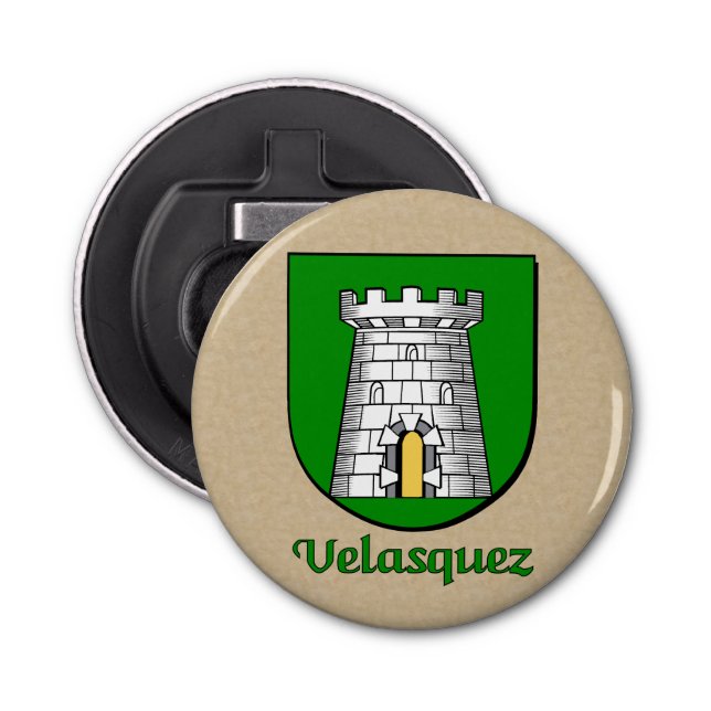 Velasquez Historical Arms Shield Bottle Opener (Front)