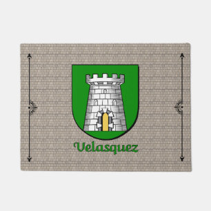 Velasquez Historical Shield on Cobblestone Doormat