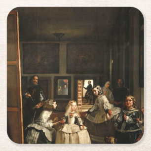 VELAZQUEZ - Las Meninas 1656 Square Paper Coaster