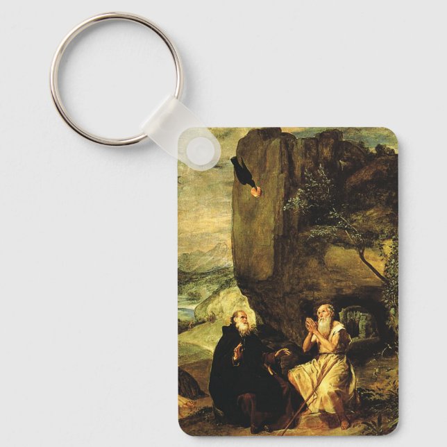 Velazquez: St. Anthony Abbot & St. Paul the Hermit Key Ring (Front)