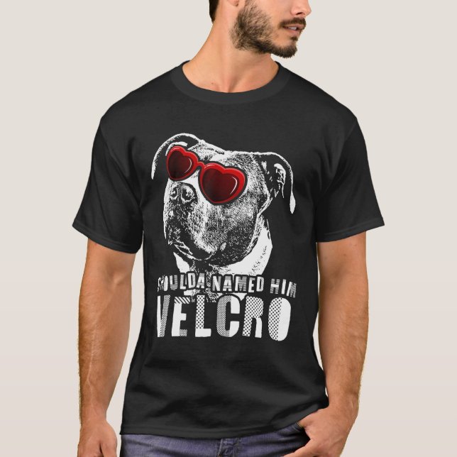 Velcro Pit Bull Dog T-Shirt (Front)
