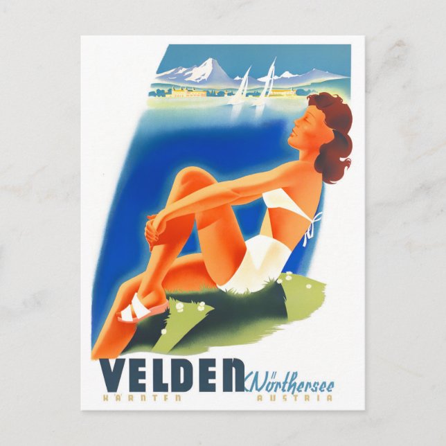 Velden Austria vintage travel Postcard (Front)