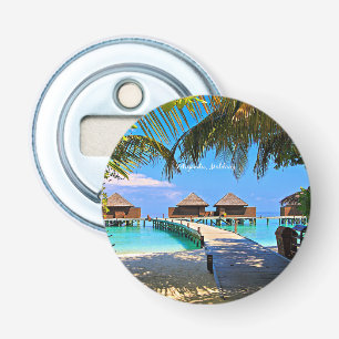 Veligandu, Maldives tropical scene Bottle Opener