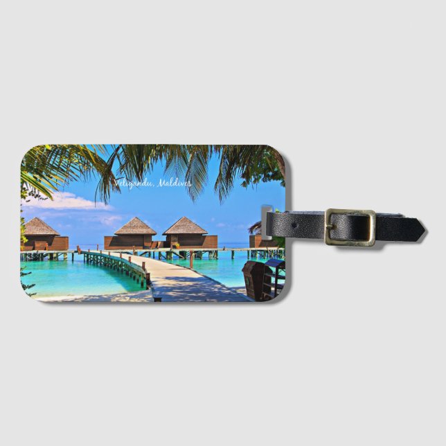 Veligandu, Maldives tropical scene Luggage Tag (Front Horizontal)