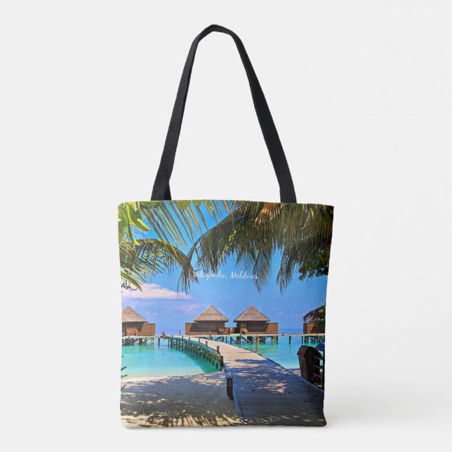 Veligandu, Maldives tropical scene Tote Bag (Back)