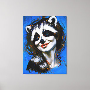 “Velka Teyani” Whispering Racoon Trickster Canvas Print