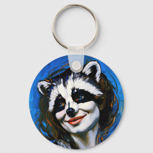 “Velka Teyani” Whispering Racoon Trickster Key Ring