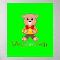 Velkommen Bear Apple Green Welcome  