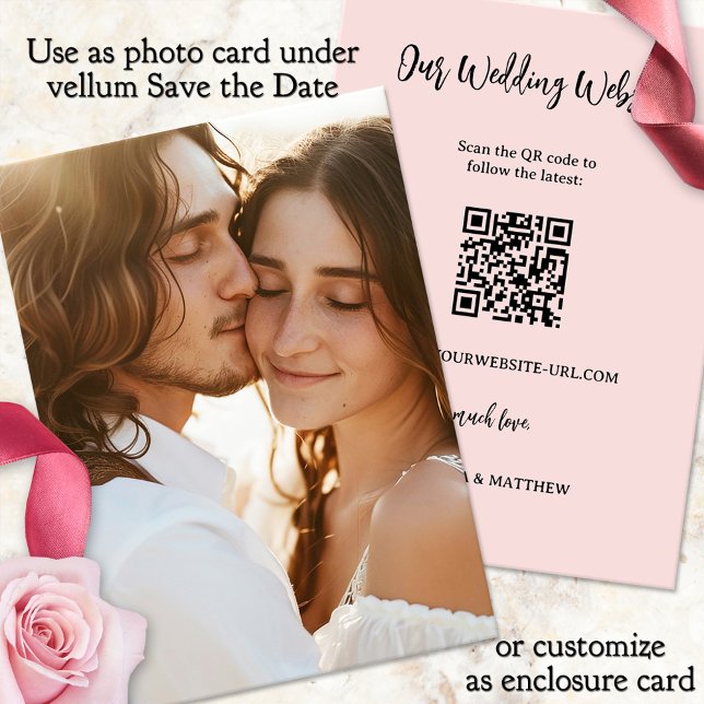 Vellum Background Wedding Save the Date Photo (Photo background for a vellum wedding Save the Date card with QR code)
