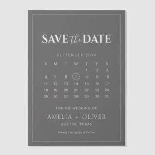 Vellum Calendar Modern Minimalist Save The Date Invitations