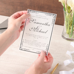 Vellum Classic Church Wedding Vellum Invitations