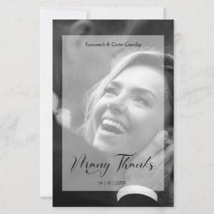 Vellum Effect Budget Wedding BW Photo Thanks