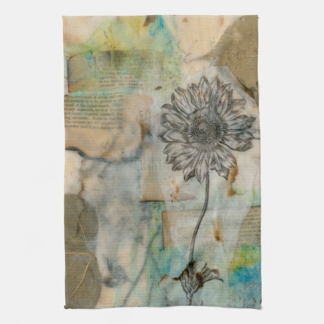 Vellum Floral I Tea Towel (Vertical)