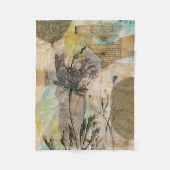 Vellum Floral II Fleece Blanket (Front)