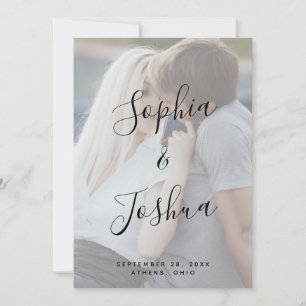 Vellum Look Modern Calligraphy Photo Save the Date Invitation