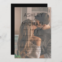 Vellum Overlay Black Photo Calligraphy Engagement