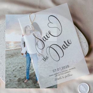 Vellum overlay for Save the Date Invitations