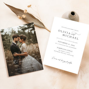 Vellum Overlay Wedding Invitation With Photo