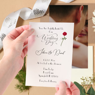 Vellum Rose Invitations
