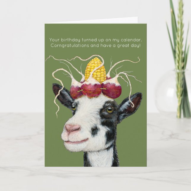 Velma the goat birthday card (Front)