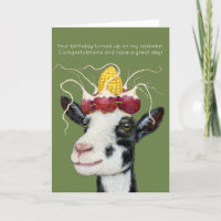 Velma the goat birthday card