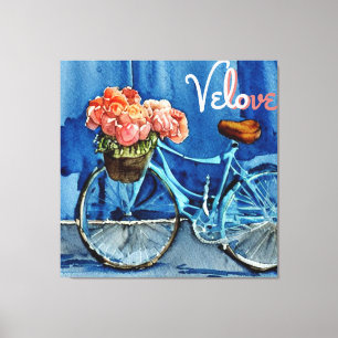 Velo Love Cycling Canvas Print
