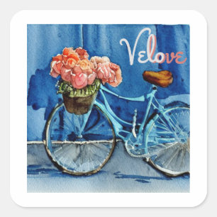 Velo Love Cycling Square Sticker