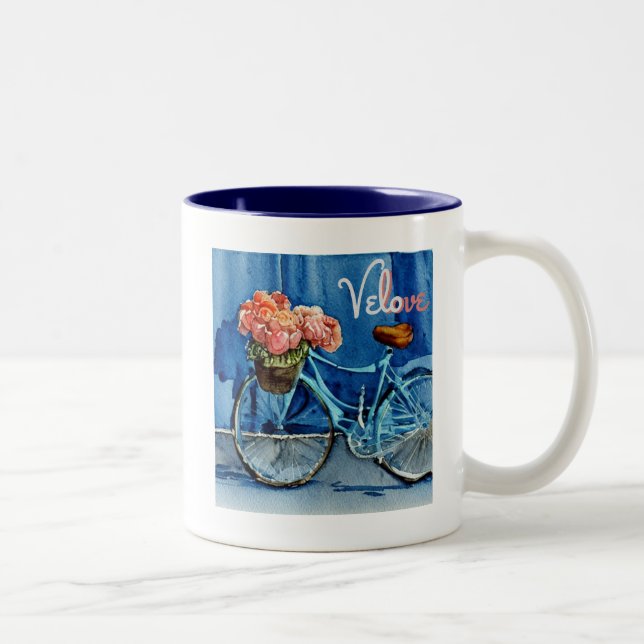Velo Love Cycling Two-Tone Coffee Mug (Right)
